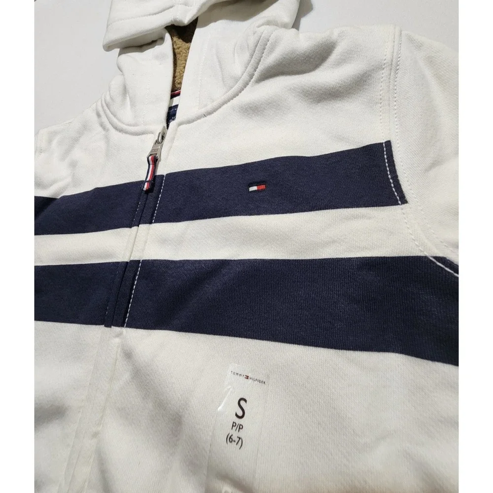 Tommy Hilfiger Boys Fleece Sherpa‎ Lined Full Zip Hoodie Size S